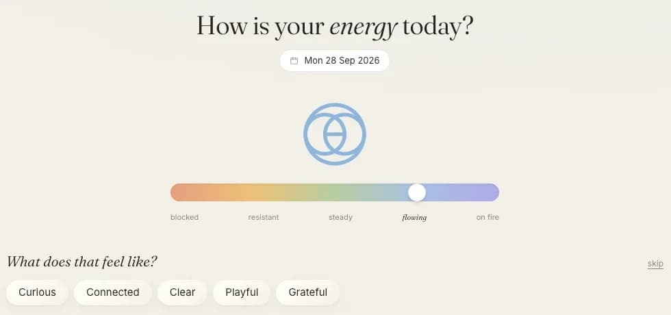 Cohera energy check-in for Monday 28 September, set to flowing